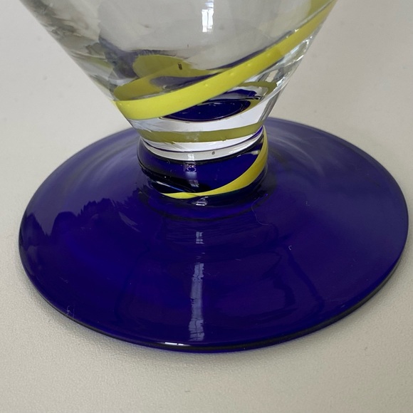 COPY - Kosta Boda Hand Blown Margarita Martini Glass Royal Caribbean Blue Green… - Picture 11 of 15